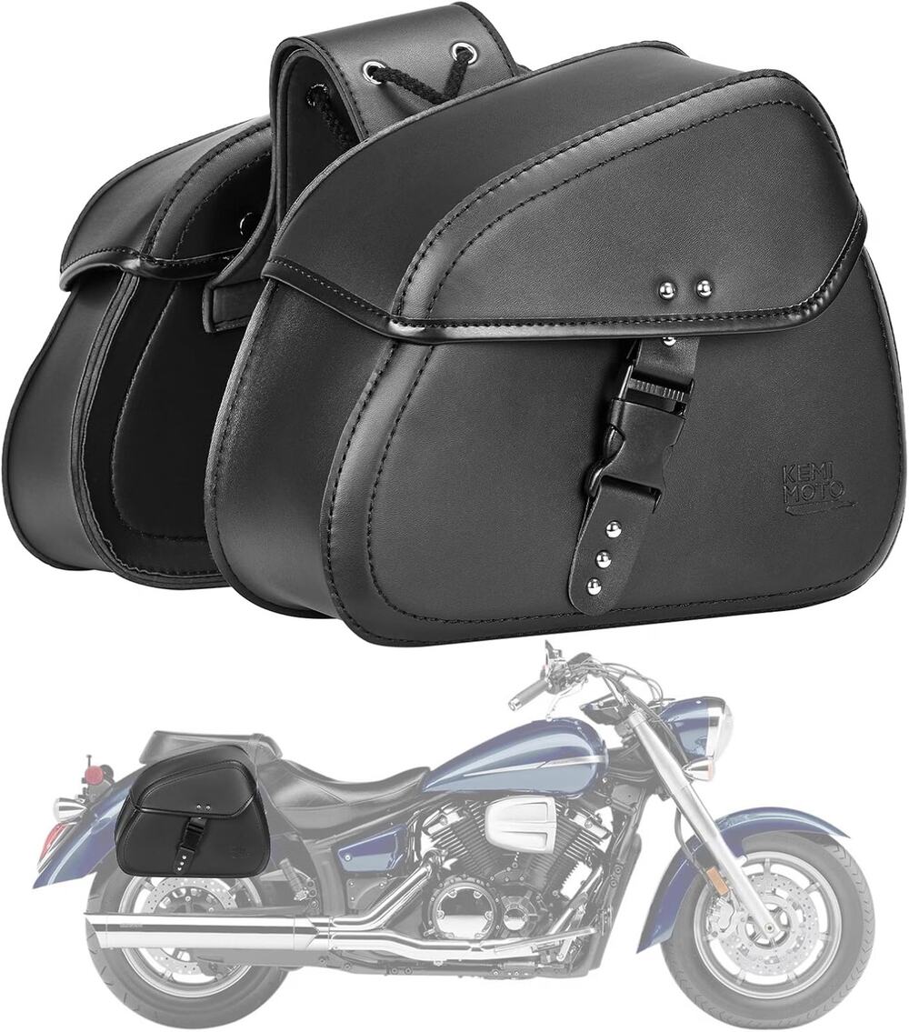 KEMIMOTO Motorcycle Saddlebags with Buckles, 16L Waterproof Throw Over Saddlebag